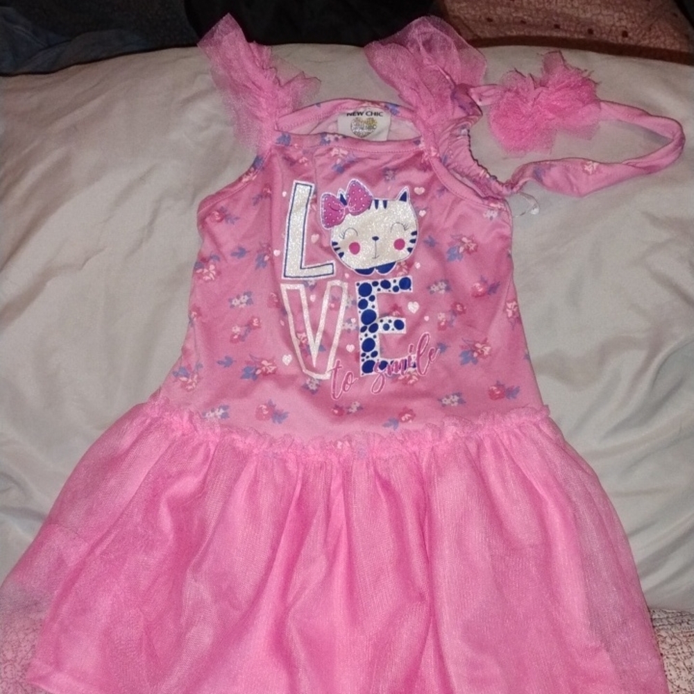 Pink Hello Kitty Dress With Headband Included